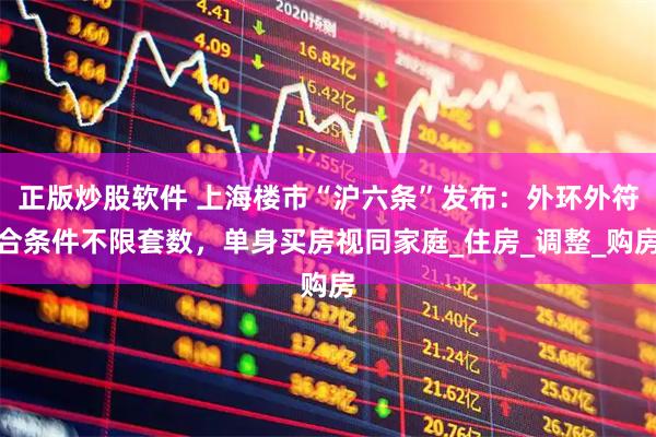正版炒股软件 上海楼市“沪六条”发布：外环外符合条件不限套数，单身买房视同家庭_住房_调整_购房